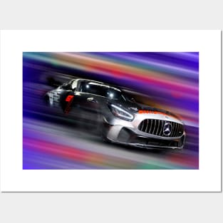 Speeding Mercedes AMG GT4 Posters and Art